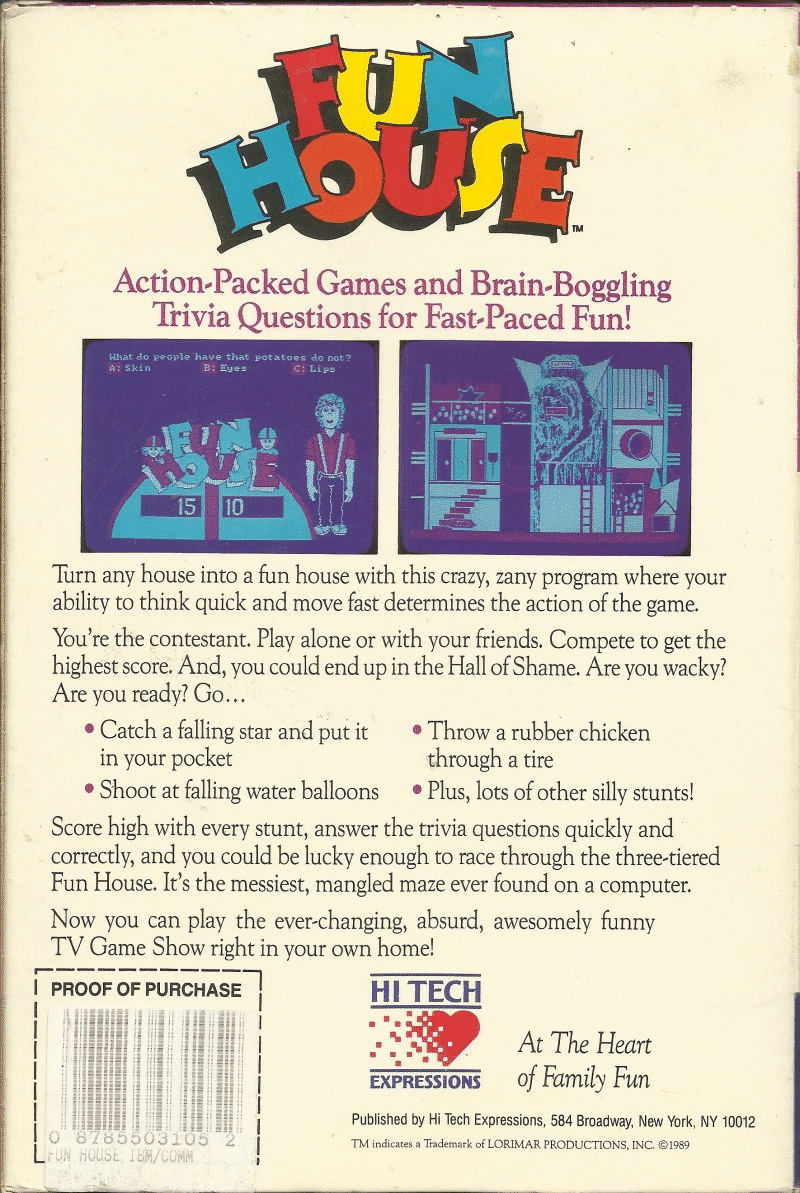 Fun House box art for Commodore 64